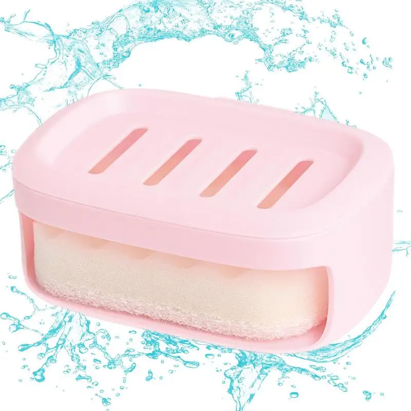

Soap Tray Double Layer Bar Soap Dish Holder Soap Holder For Shower And Bathroom Double Layer Draining Soap Box With Sponge