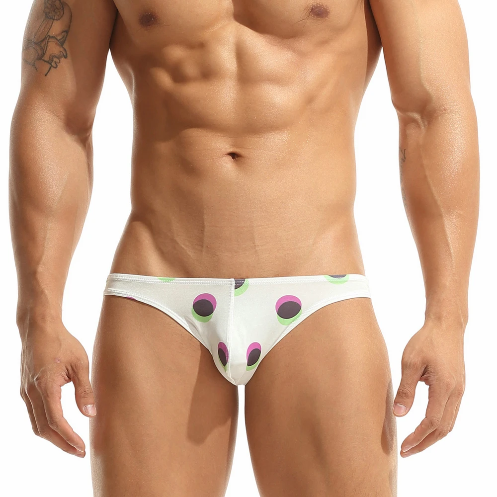 Men's Underwear Breathable Cool Swimming Briefs Sexy Male Gay Under Panties Polka Dots Underpants