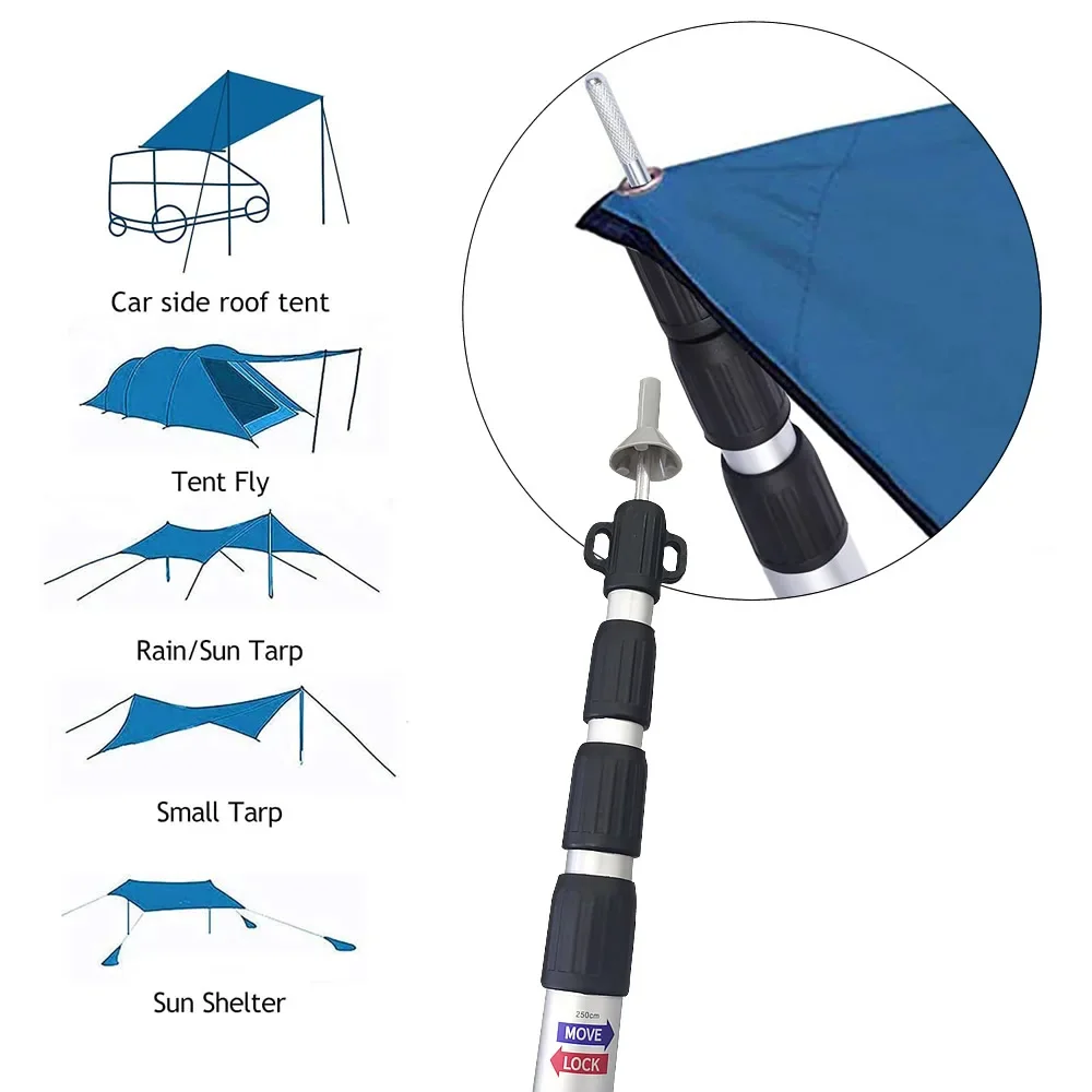 Алюминиевые 100 дюймовые столбы для кемпинга стойки поддержки