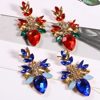 best lady fashion luxury crystal rhinestone drop earring metal geometric earrings casual simple waterdrop earrings women jewelry