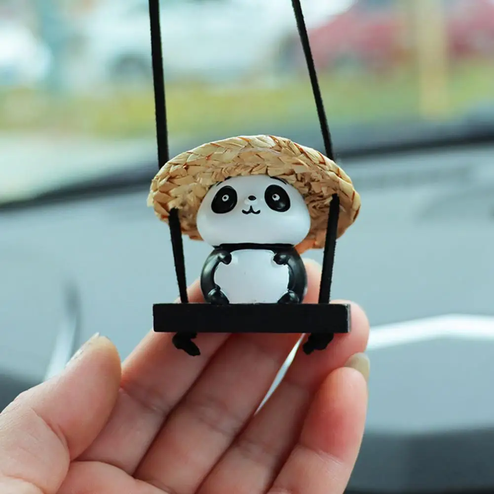 

Panda Car Accessories Colorful Car Panda Pendant Swing With Good Detail Hanging Ornament Fun Mirror Accessory For Car Interior