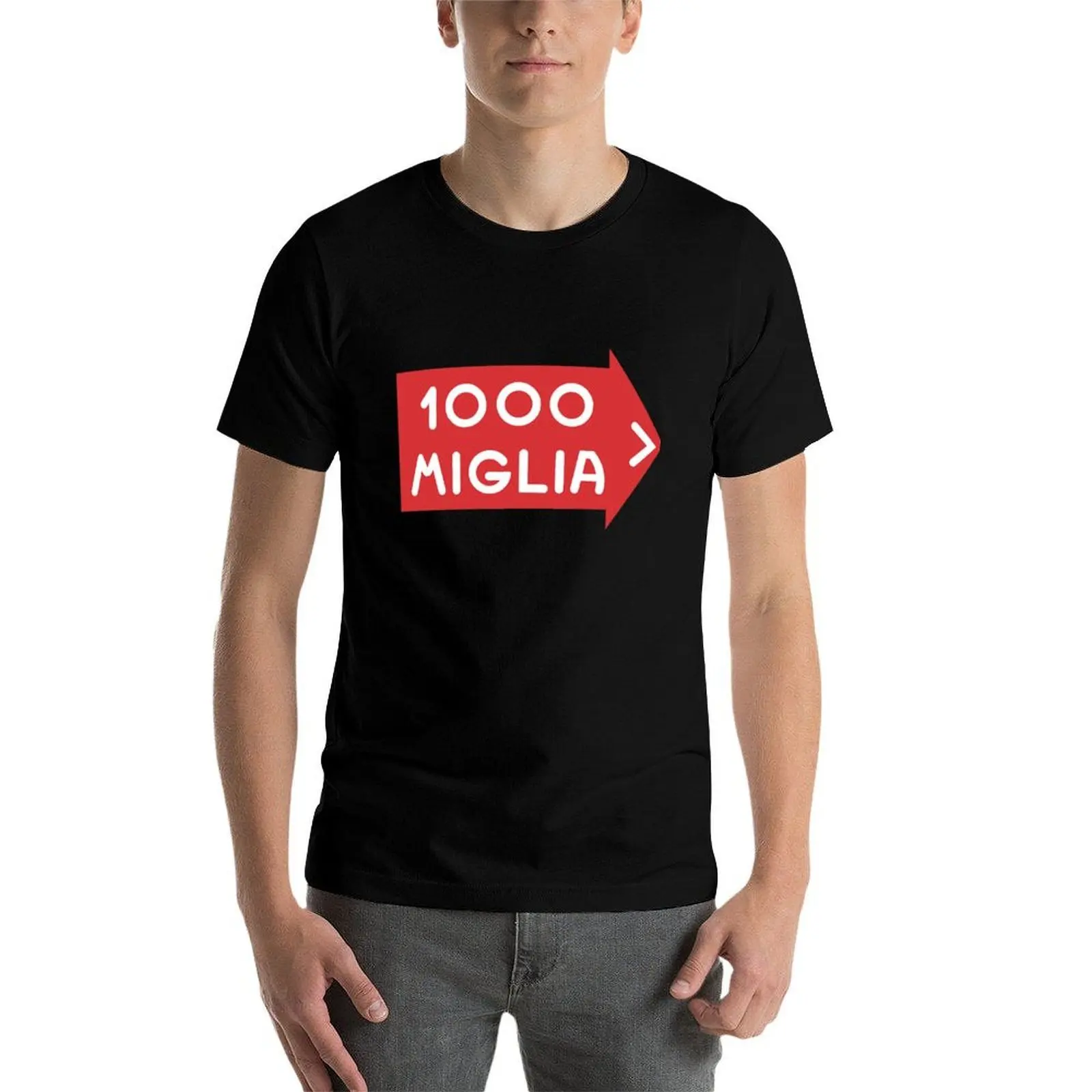 Фото Футболка с гоночным логотипом Miglia 1000, мужские хлопковые забавные забавные футболки, мужская футболка, мужская простая футболка №3