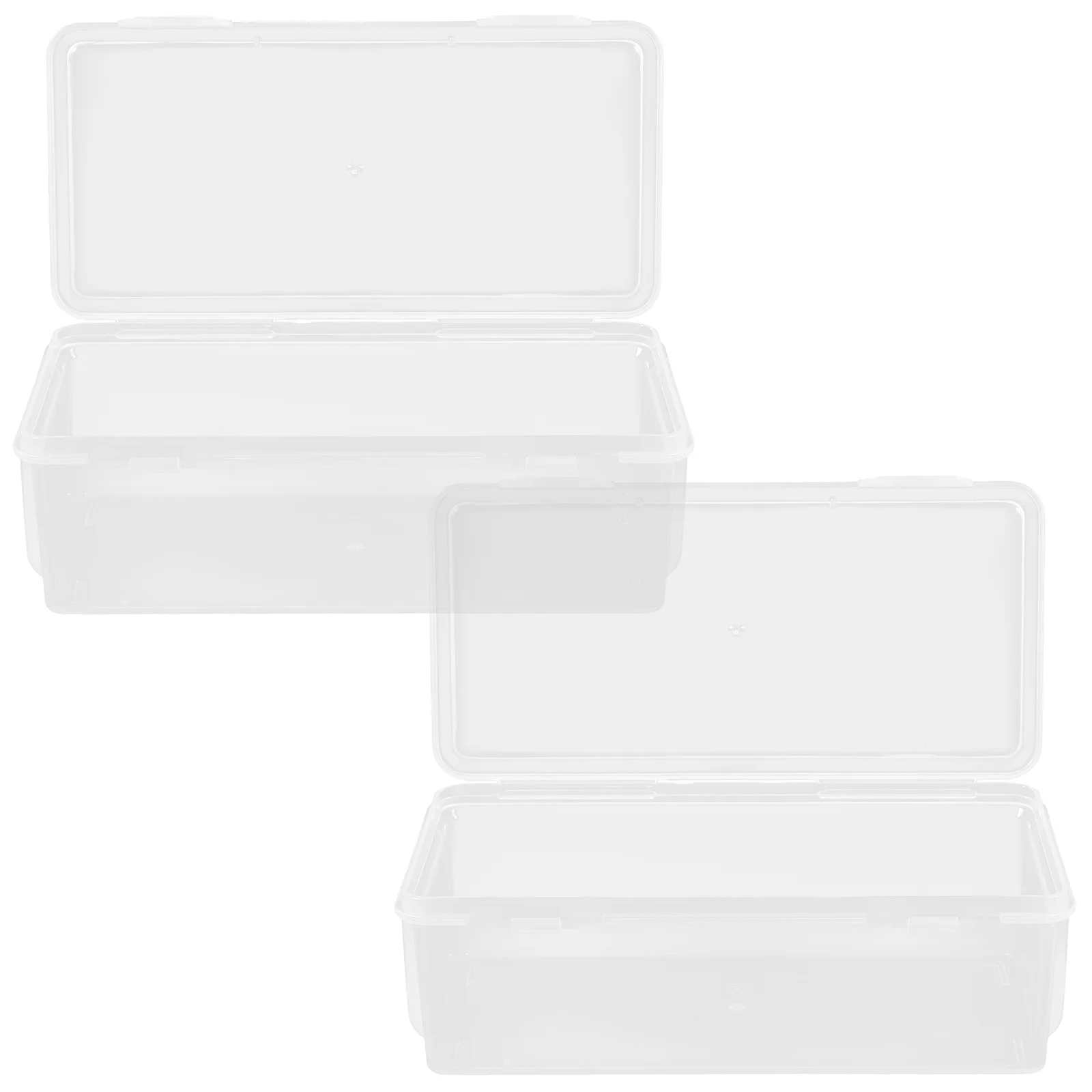 

2pcs Clear Container Desktop Plastic Storage Box Dresser Lipstick Holder Versatile Plastic Box