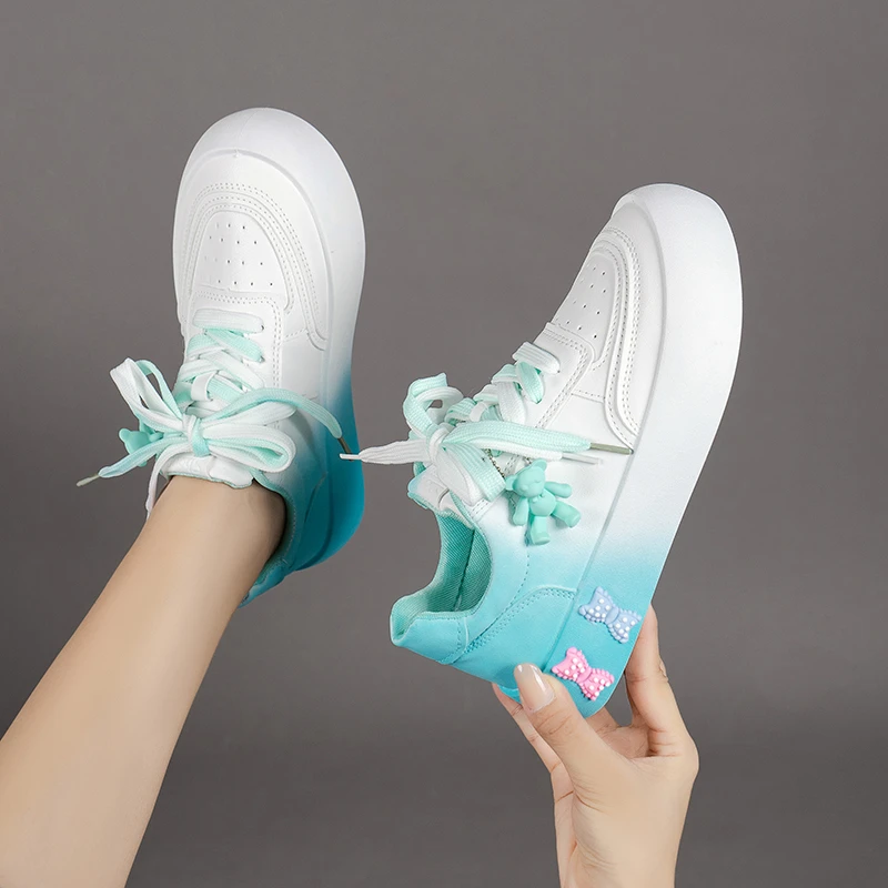 

Women's Vulcanize Shoes 2022 Autumn Kawaii Casual Shoes Women Fashion Flat Sports Lace-Up Sneakers Women Zapatillas Mujer