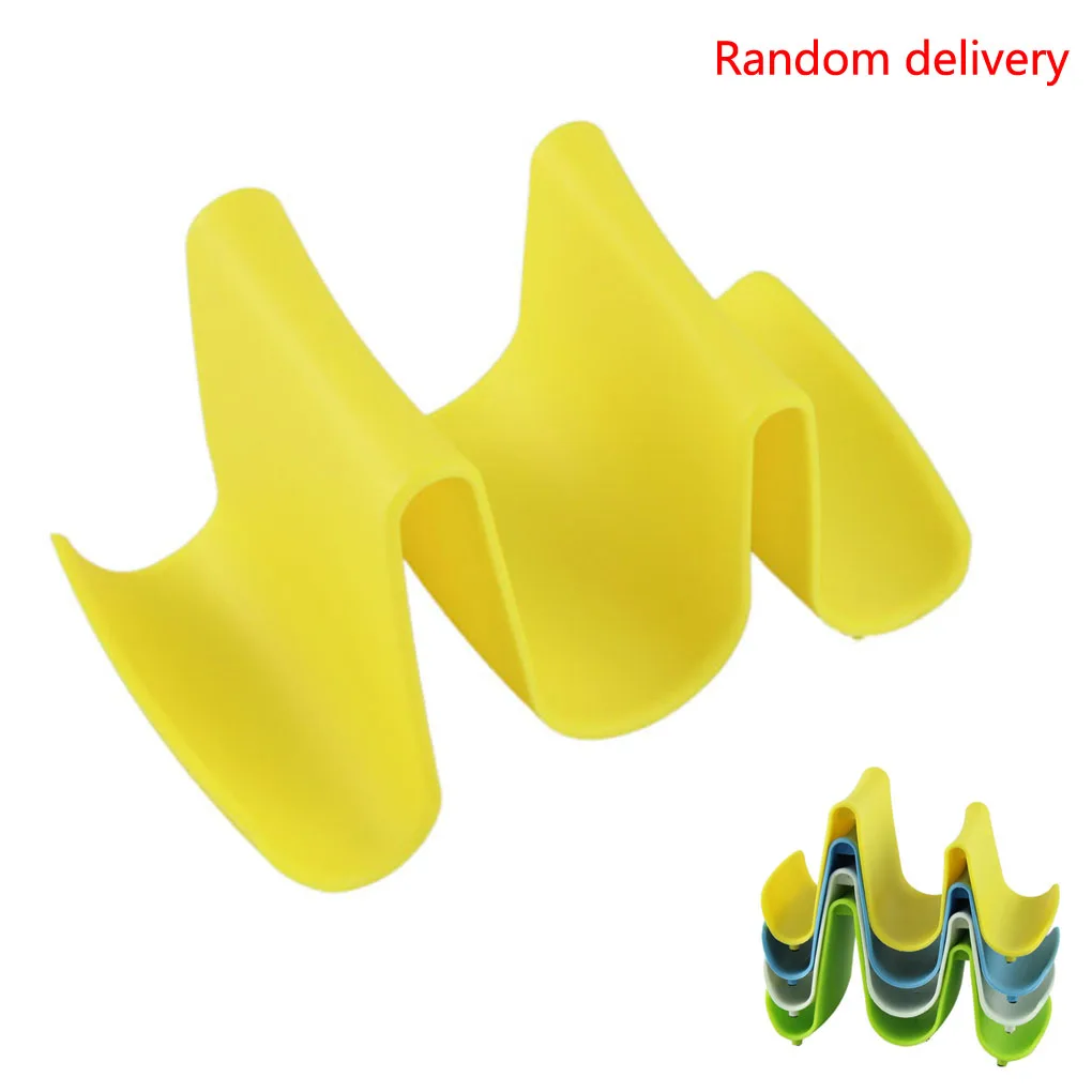 

1pc Plastic Pan Spoon Lid Storage Stand Holder Rack Durable Pot Lid Rack Cooking Wave Tool Pan Cover Stand Kitchen Accessories