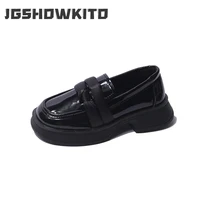 retro soft bottom loafers for boys 2022 spring autumn new children black leather shoes girls korean style uniform school shoes