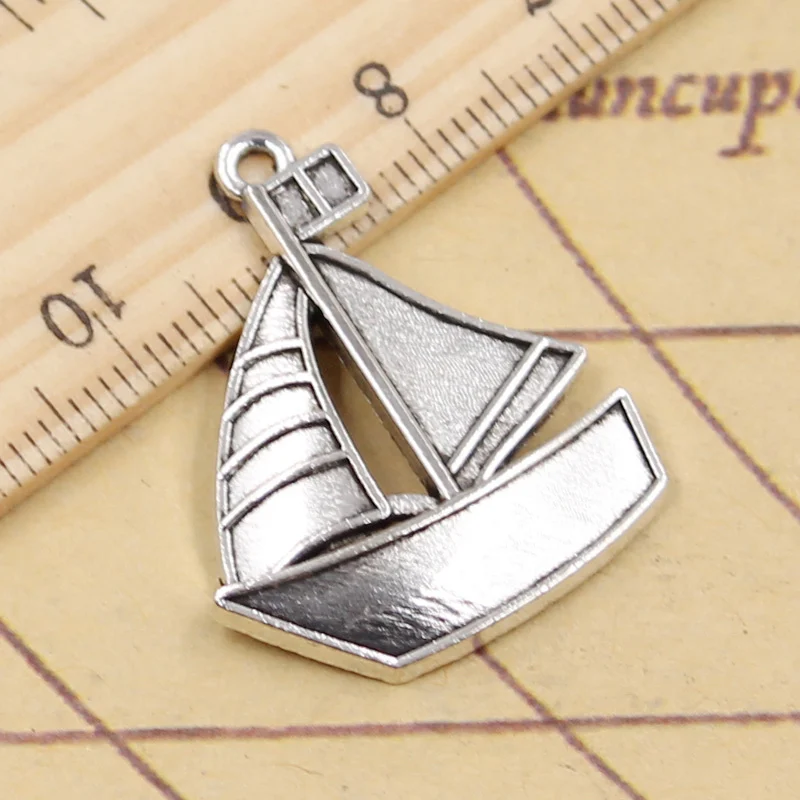 

12pcs Charms Ship Boat Sailboat 30x25mm Tibetan Silver Color Pendants Antique Jewelry Making DIY Handmade Craft For Necklace