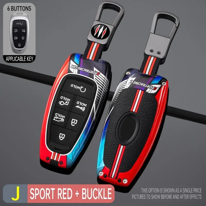 Фото Для Hyundai Sonata Sel Ev 6 Ev 8 IONIQ 5 Nexo DN8 Fe Tucson Sonata Staria NX4 Ioniq Racing Металлический силиконовый чехол для ключей от автомобиля №5