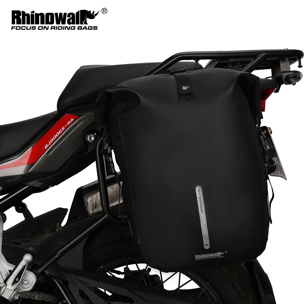 

Rhinowalk Motorcycle Back Seat Bags 20L Waterproof Suitcase Side Saddle Bag Cycling Backpack Luggage Motorcycle Accessories