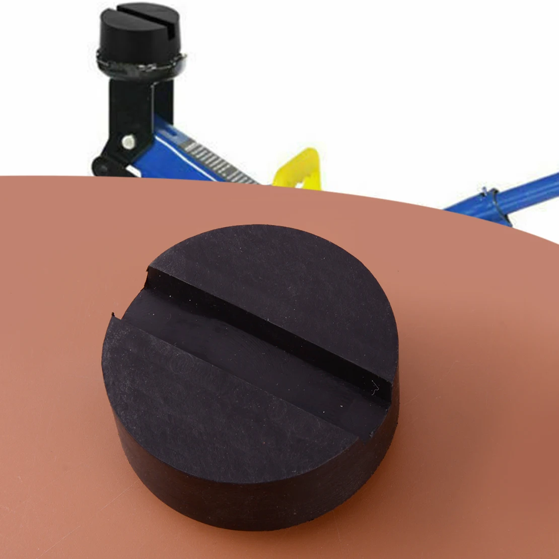 

6.5cm Universal Slotted Rubber Jack Pad Frame Rail Protector Pinch Weld Block Durable Black