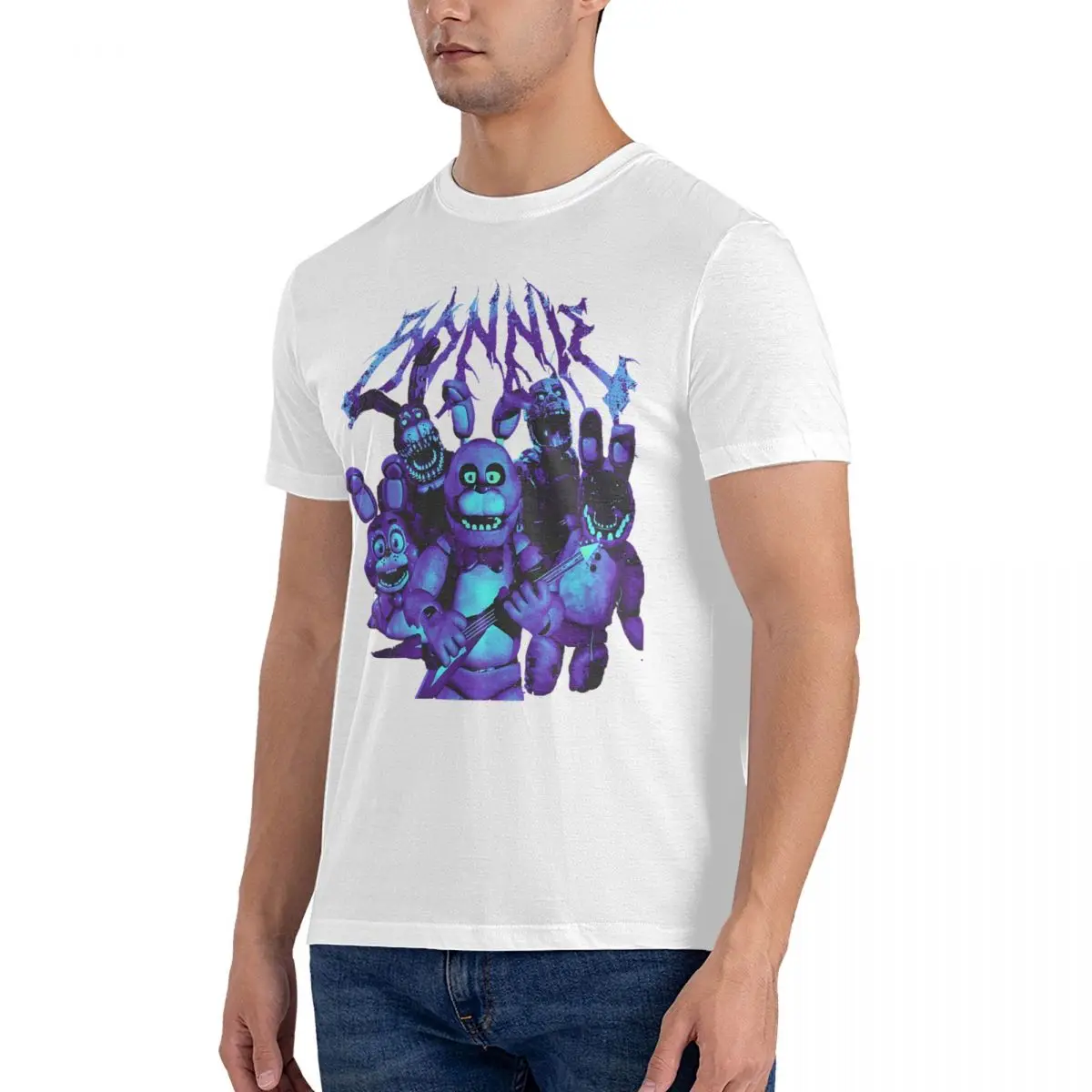 Футболка F-Fnaf мужская с коротким рукавом крутая тенниска из хлопка майка круглым