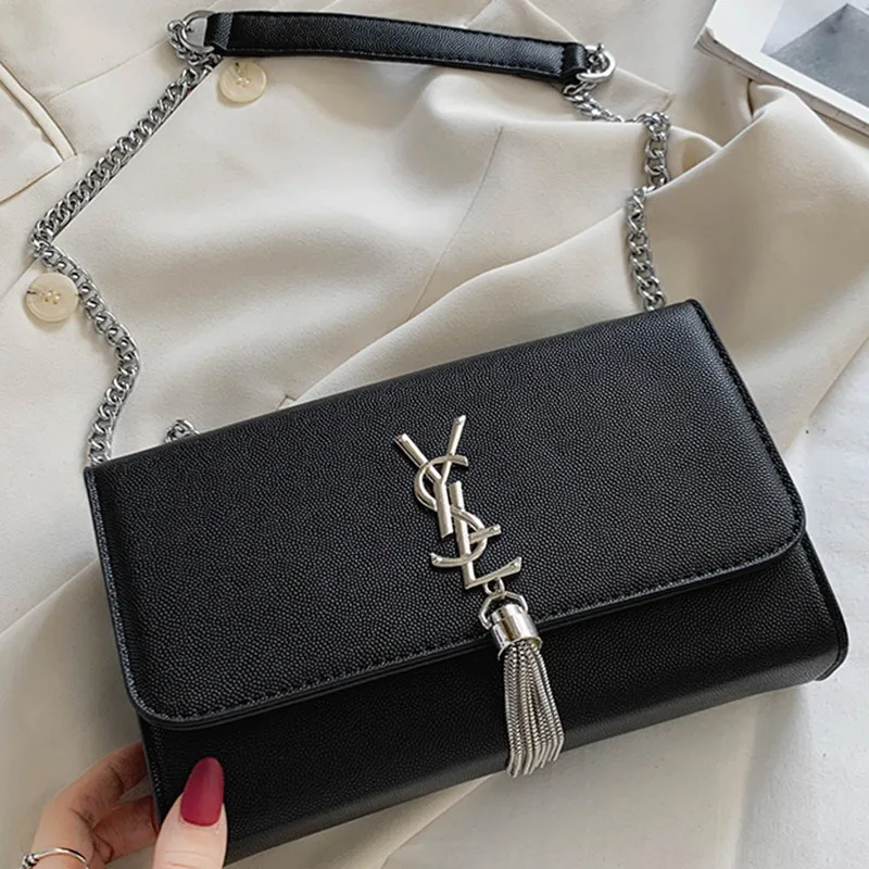 

Solid Color Letter Chain Bags for Women 2021 New Fashion Commuter One-shoulder Messenger Bag Luxury Designer Ladies Handbags Sac