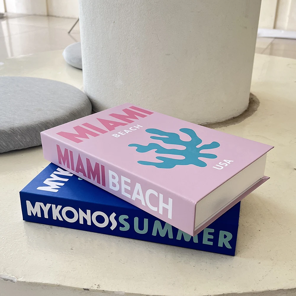 Vacation Series Fake Books for Decoration Home Fashion Simulation Books Decor Modern Study Living Room Soft Fake Book Decoration