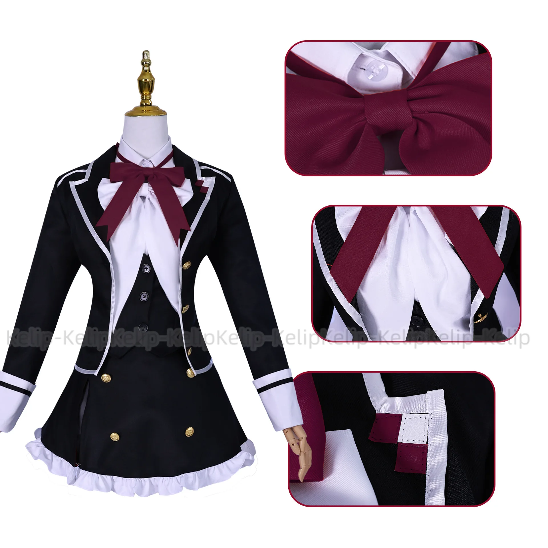 Аниме DIABOLIK LOVERS Komori Yui Косплей Костюм Парик Японский JK Школьная форма Юбка Пальто