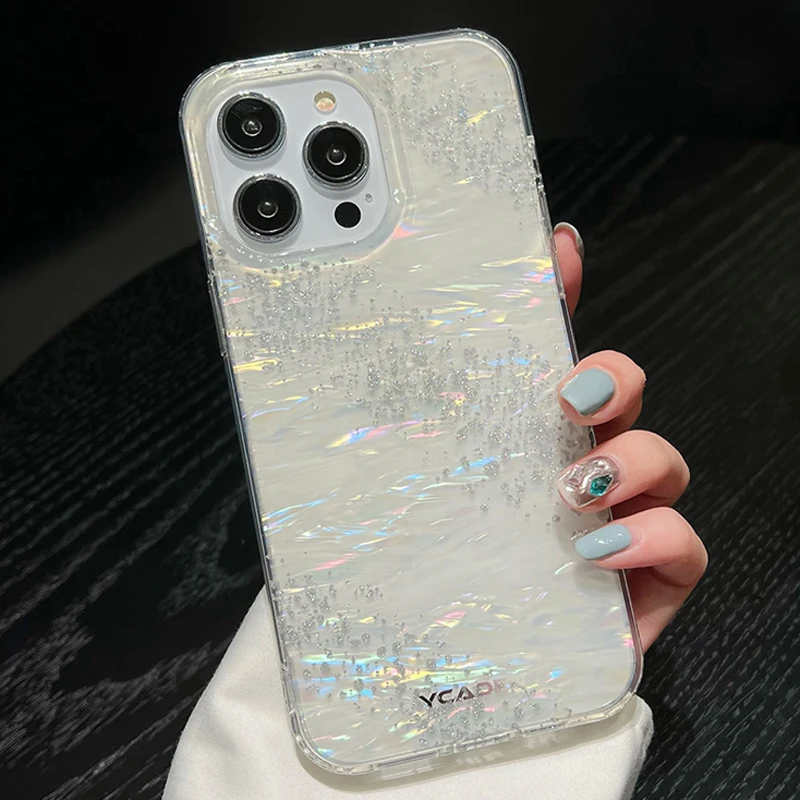 Блестящий Радужный чехол для телефона iPhone 14 Pro Max 14 12 13 Pro Max, Ударопрочный Мягкий чехол из ТПУ с рисунком мечты и кривизлами