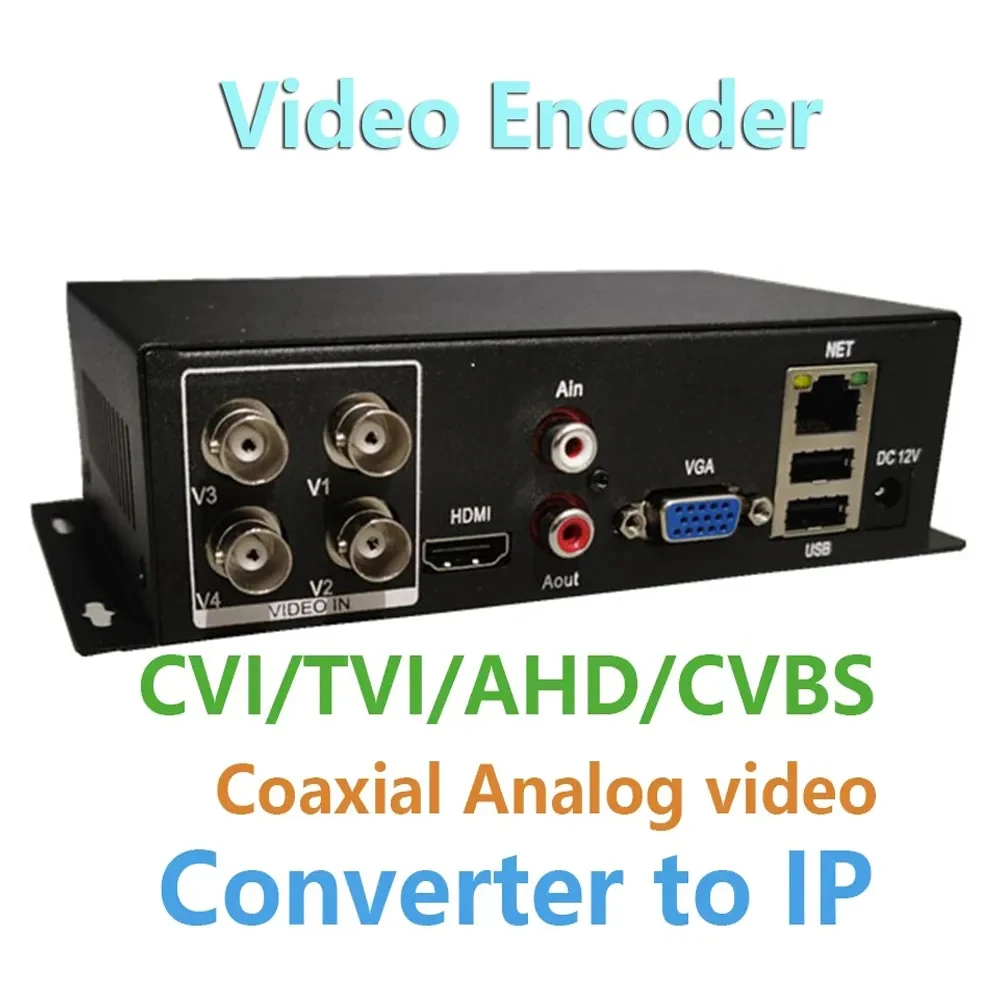 

4CH CCTV Video Encoder Analog to Network Surveillanc BNC analog camera to Network converter monitors ip analog coaxial