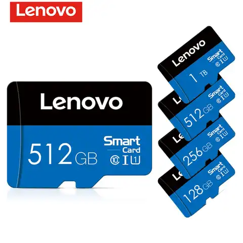 Micro SD карта памяти Lenovo, класс 10, 16 ГБ, 32 ГБ, 64 ГБ, 128 ГБ, 256 ГБ, 512 ГБ, ТБ