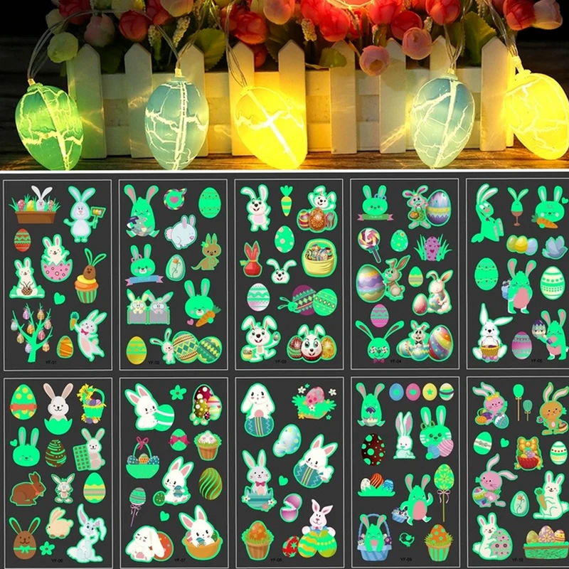 

10 шт./набор, светящиеся наклейки-татуировки