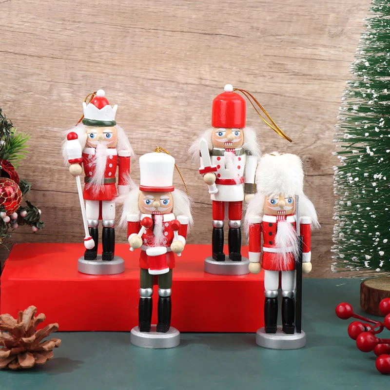 

1pc 12cm Nutcracker Puppet Christmas Decor Flash Nutcracker Soldier Home Ornaments Color Random