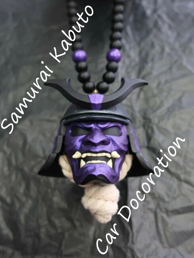 

Samurai Kabuto Helmet Hannya Japanese Oni Rear View Mirror Decorate Charm Car Accessories Rear Pendant Car Decoration Ornaments
