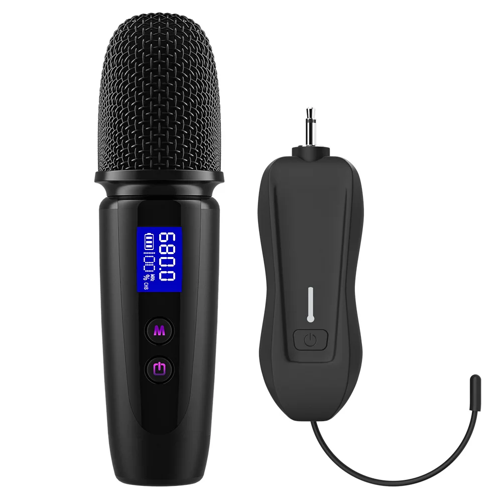 Small Wireless Microphone 6.5’’ Handheld UHF Dynamic Mic System Voice Amplifier for Abramtek Bluetooth Speakers Karaoke Party |