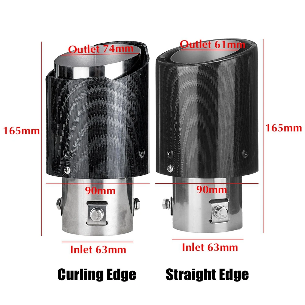 Обновленный универсальный глушитель выхлопной трубы из углеродного волокна 63-65