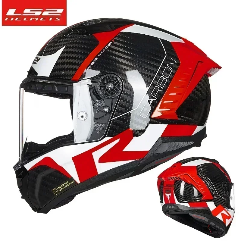 LS2 Motorcycle Helmet Original Full Face THUNDER ls2 6K Carbon Fiber Motobike Racing Track FF805 Cascos Para Moto Helmets