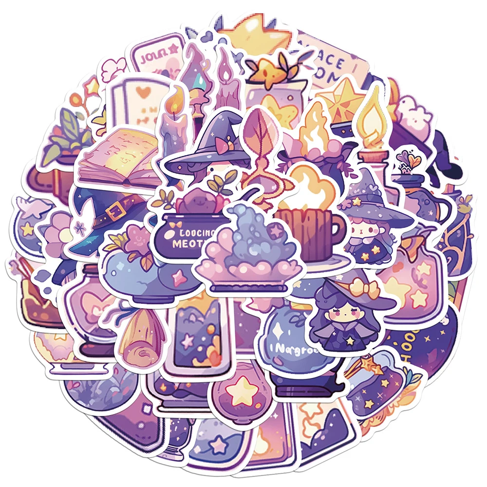 10/30/50 шт. милый Мультфильм Волшебное зелье Ведьма Наклейки Эстетические Граффити