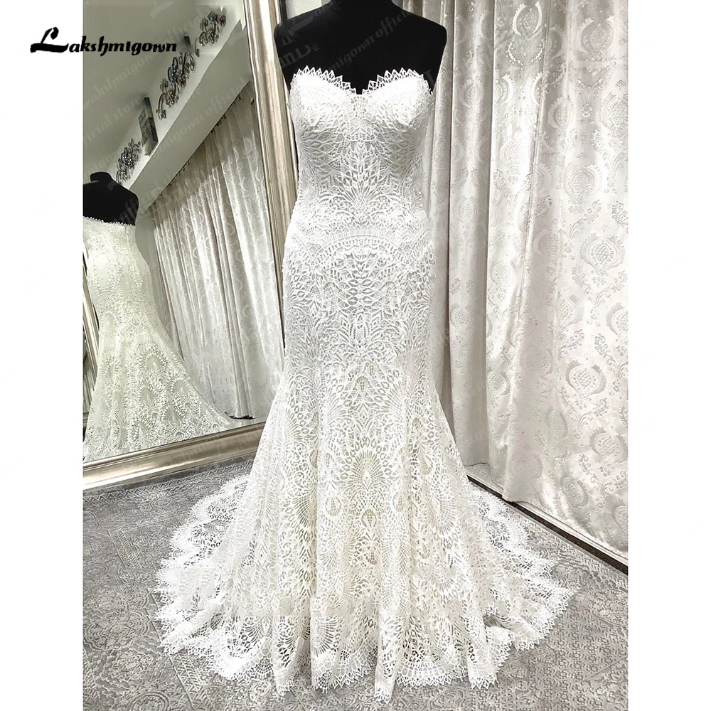 

Lakshmigown Lace Boho Mermaid Wedding Dress for Women Off the Shoulder Sweetheart 2023 Robe Civil Bridal Gowns vestidos novias