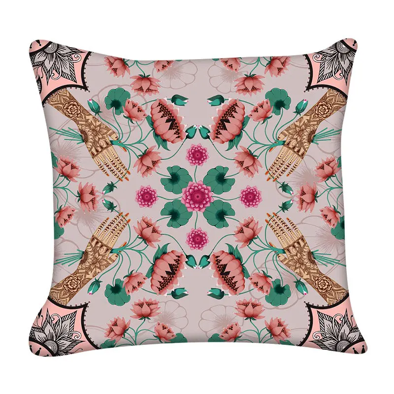 Подушка с загадочным рисунком Мандала в богемном стиле, наволочка в полоску с абстрактным рисунком, домашний декор, двойная кровать, диван B0027