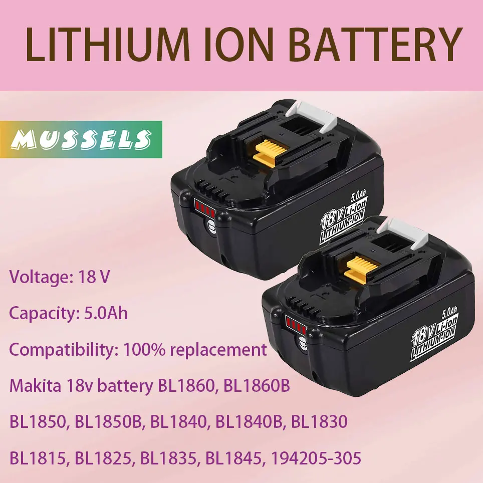 

18V battery BL1850B replacement battery BL1850 BL1840 BL1850B BL1860 BL1845 BL1820 Lxt 18 volt cordless power tool battery