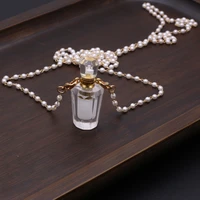natural stone clear quartz irregular perfume bottle pendant for jewelry makingdiy necklace accessory gem charm gift party15x34mm