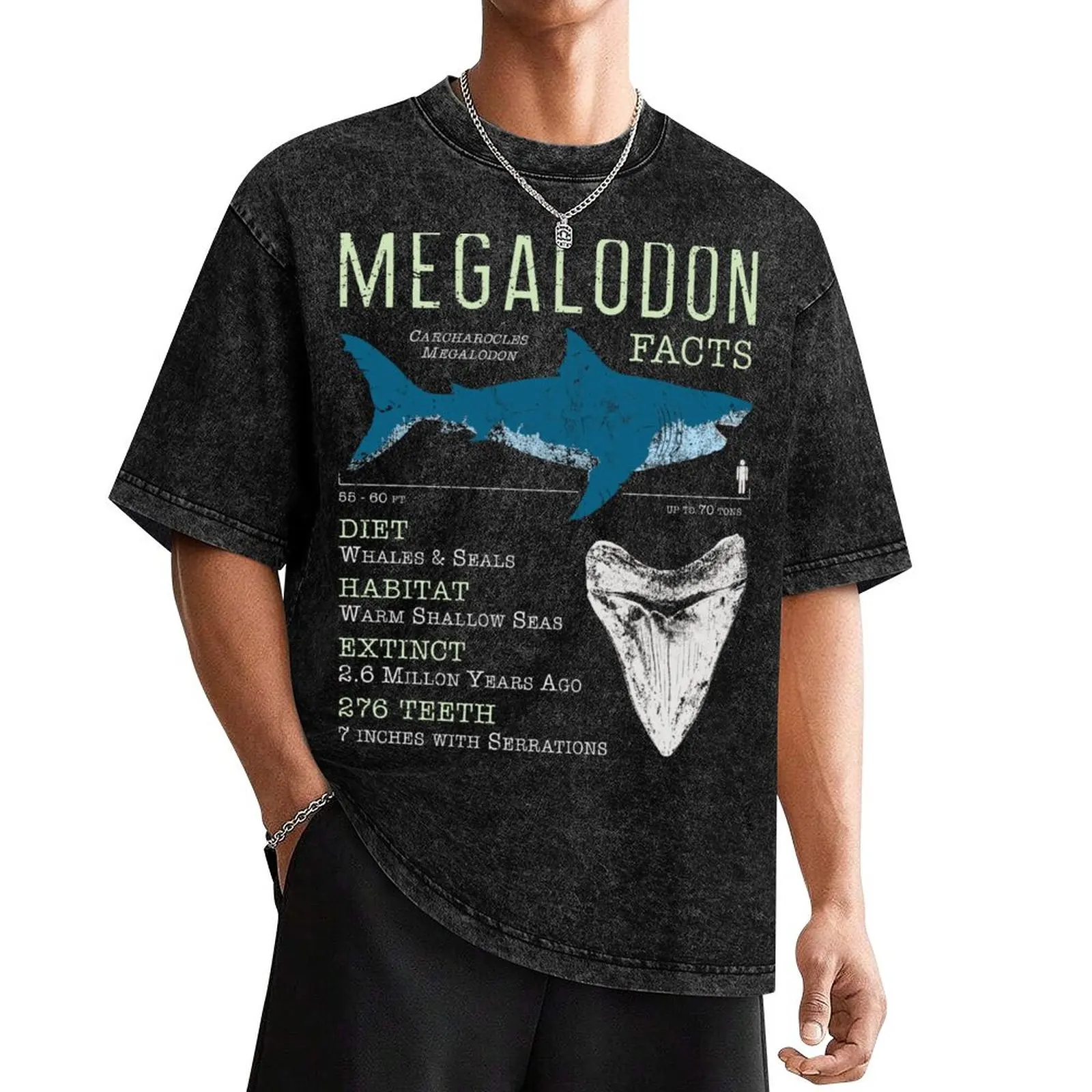 Мужская футболка Megalodon Facts хлопок