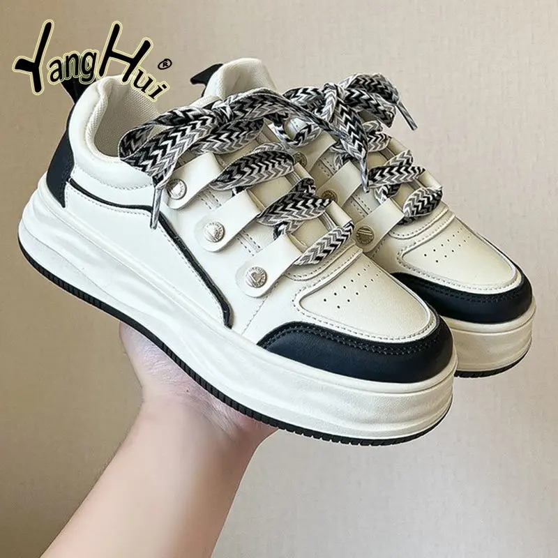 

Женские кроссовки на платформе, универсальные дышащие кроссовки разных цветов на вулканизированной подошве для отдыха и спорта, новинка се...