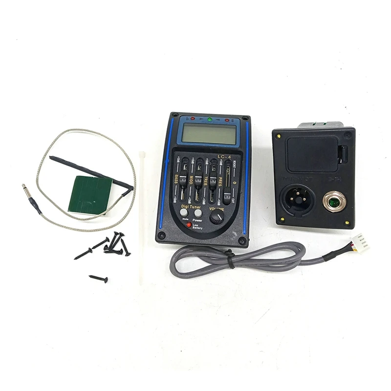 

НОВЫЙ Тюнер Piezo звукосниматель гитары звукосниматель фольклорная классическая деревянная гитара звукосниматель 4-секционная гитара Eq Lc-4 з...