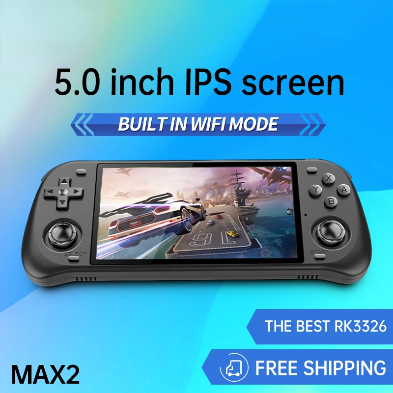 

retro rk3326 portable game console, open source system, rgb10 Max 2, pure black and white, 5.0 inch IPS screen, Free shipping