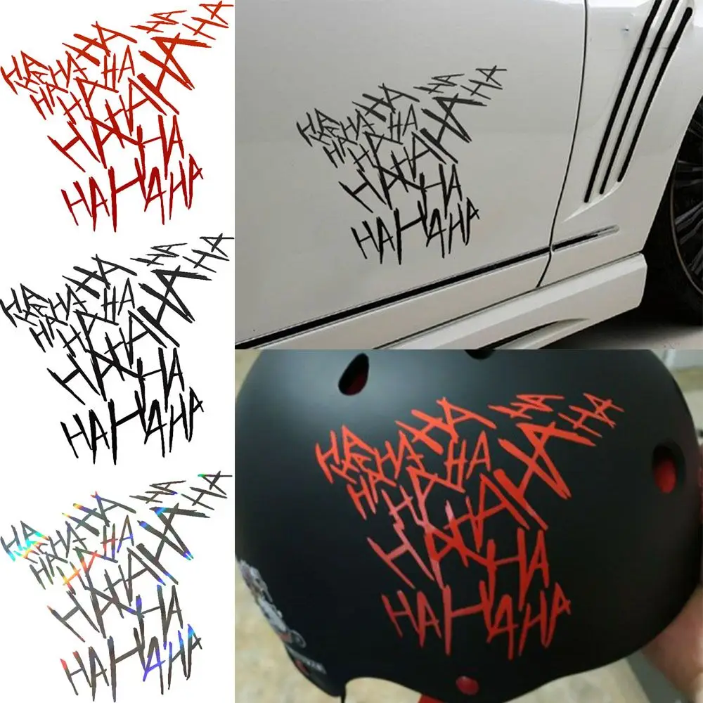 

HAHAHA Motorcycle Helmet Reflective Decor Decal Waterproof Funny Car Body Window Bumper Sticker Auto Decoration Accessories