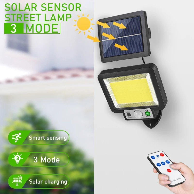 

Светодиодный раздельный настенный светильник на солнечной батарее с датчиком движения, водонепроницаемые лампы с 3 режимами, садовый уличный фонарь, настенный светильник для сада, системы безопасности