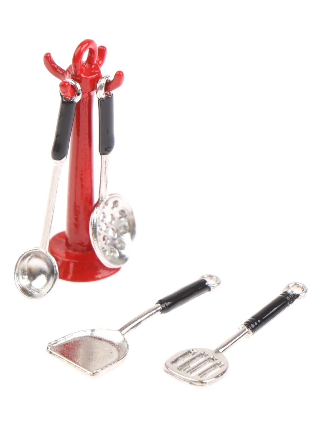 

1:1 зеркальный шпатель для кукольного домика, дуршлаг, вертикальная подвесная полка, модели игрушек, декор для кухонного кукольного домика