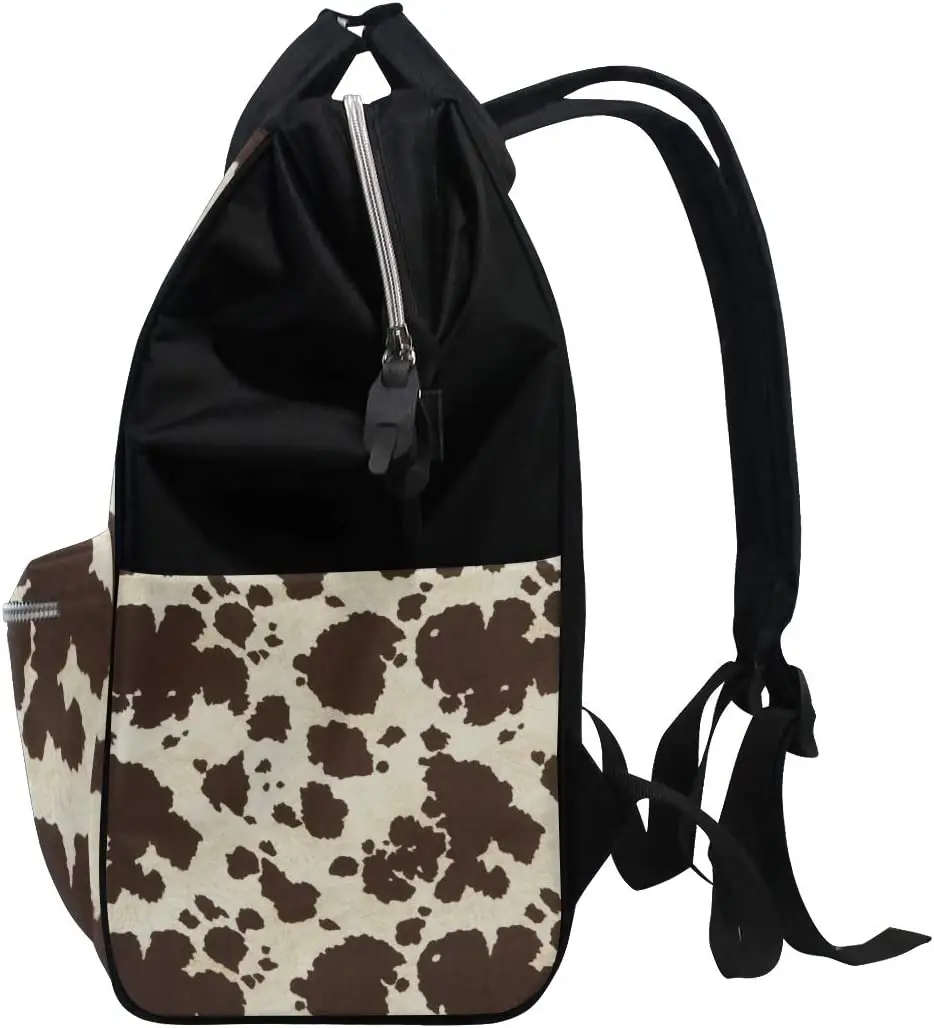 Large Capacity Diaper Tote Nappy Bag Mummy Backpack for Baby Care Big Cow Fur Print Multi-Function Waterproof Travel Backpack