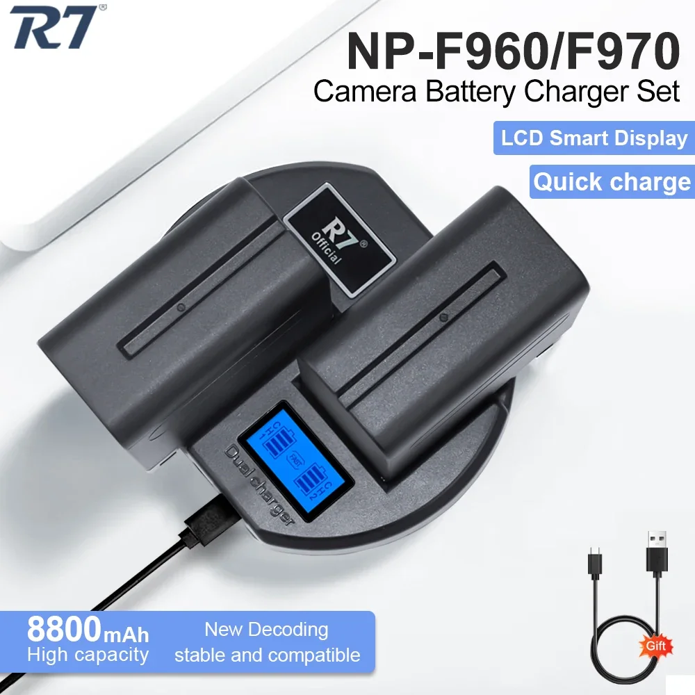 R7 8800 мАч NP-F960 NP F970 аккумулятор для камеры Sony DCR-SC100 CCD-SC55 CCD-SC65 CCD-TR516 CCD-TR555 + зарядное