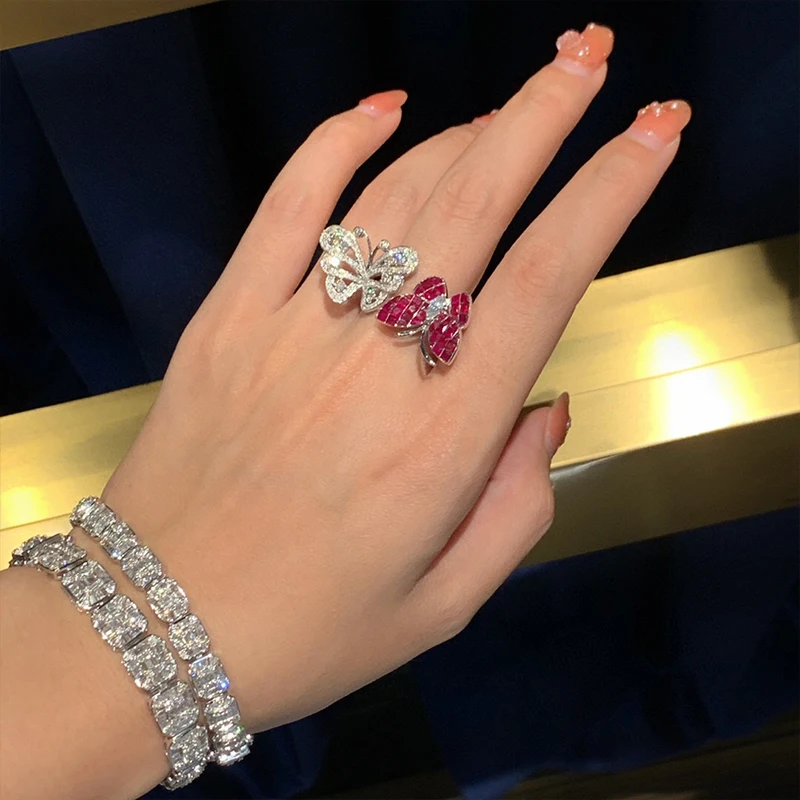 Aazuo 18K твердое белое золото натуральный рубин 3 карата Настоящее бриллиант