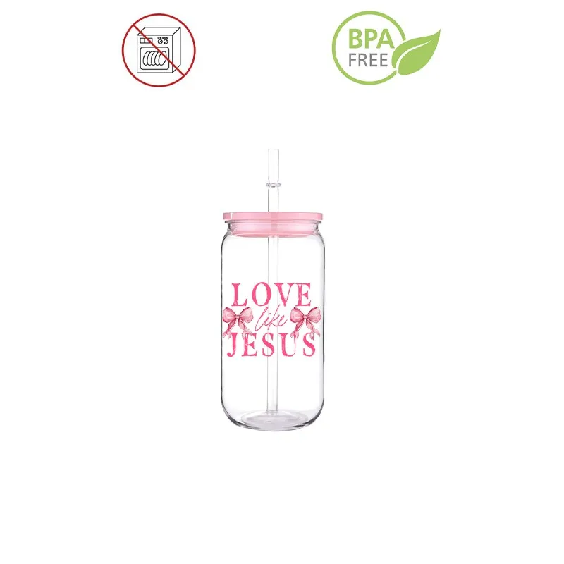 Христос Bowknot 3D Печатная на заказ пластиковая соломенная чашка из ПЭТ