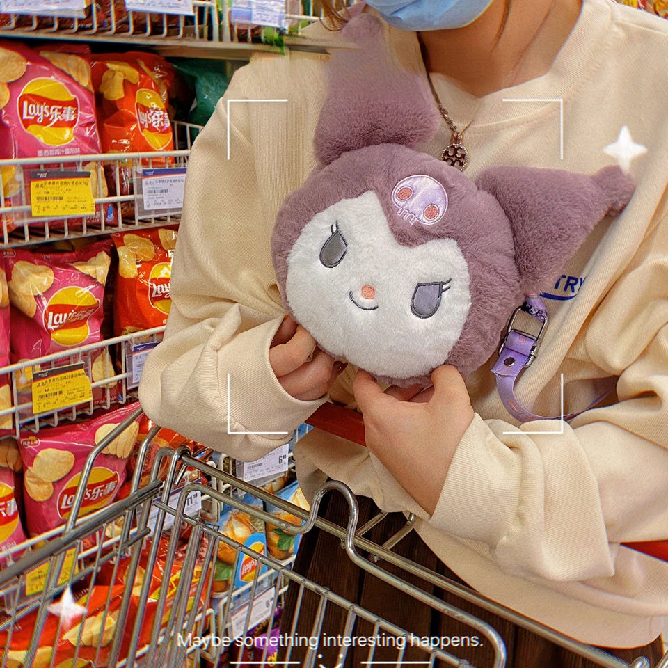 crossbody bags for women cute side bag satchels purses and handbags cartoon bags Cute Face Shoulder Bag Plush Bag Cute Girl