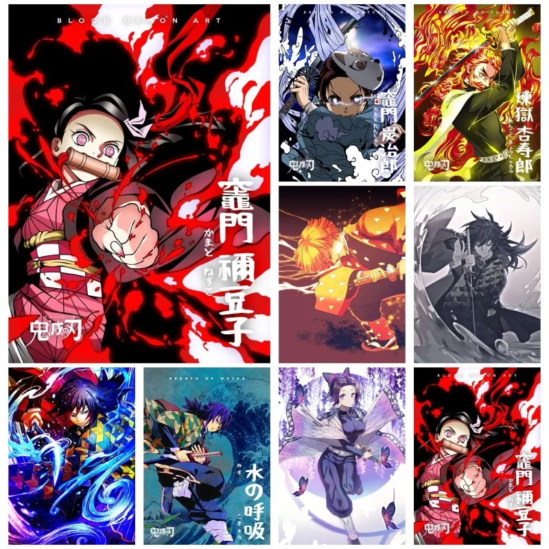

Japanese Anime Demon Slayer Picture Art Home Decor Canvas Painting Poster For Living Kids Room Sofa Wall Decoration Posters