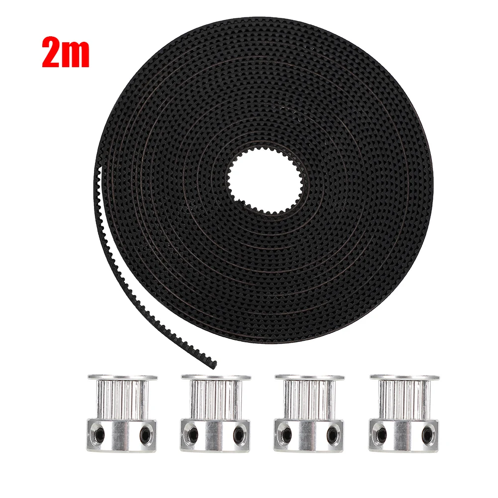 

GT2 2 Meters 6mm Timing Belt Aluminum 16 Teeth Synchronous Pulleys for 3D Printer