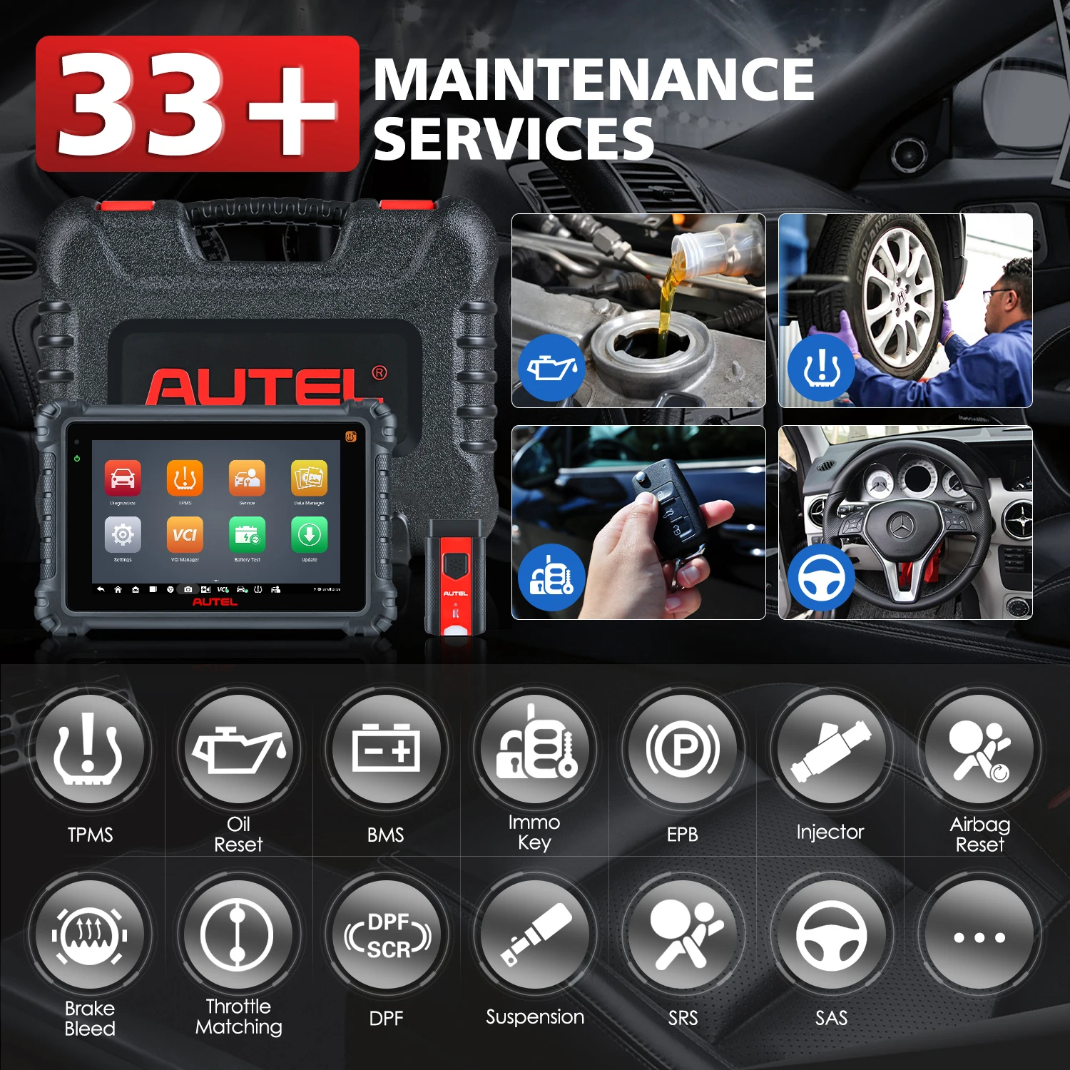 Сканер Autel MaxiCOM MK906PRO TS автомобильный двунаправленный инструмент с кодированием ECU
