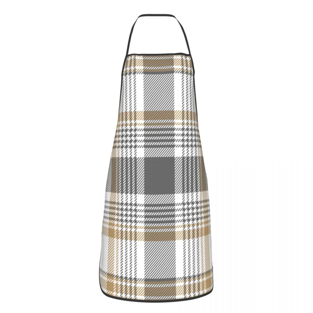 

Gold Platinum Checkered Plaid Polyester Aprons 52*72cm Cuisine Grill Baking Bib Tablier Hotel Pinafore for Chef Barista