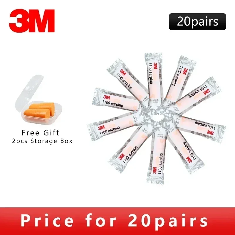 20 пар 3 м 1100 подлинные мягкие беруши из пенопласта с медленным отскоком