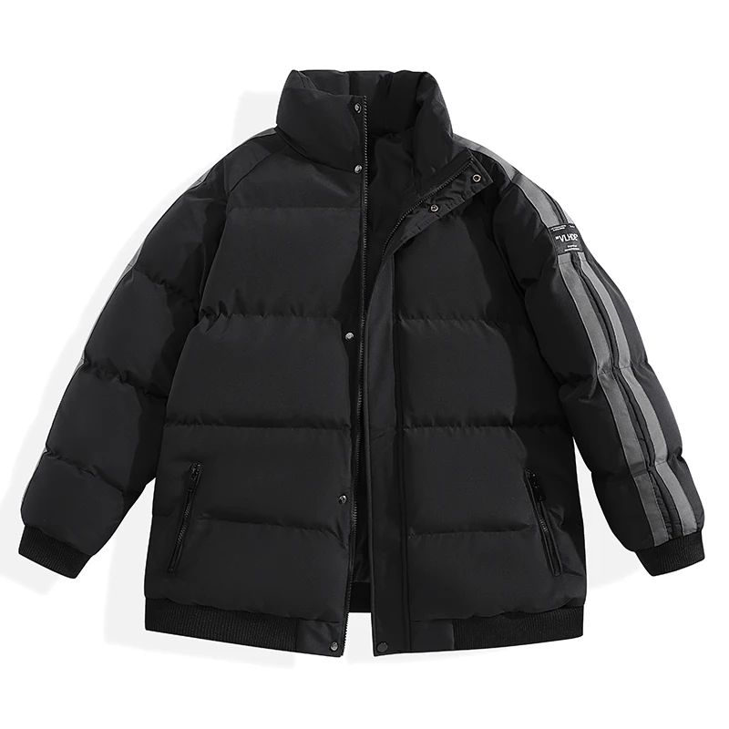 

Мужская хлопковая куртка с воротником-стойкой, однотонная теплая утепленная куртка, повседневная одежда, новинка 2022